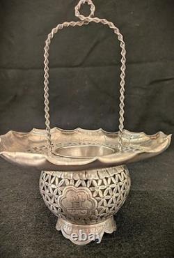 Vintage Wai Kee 90 Silver Chinese Sauce Dish