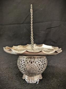 Vintage Wai Kee 90 Silver Chinese Sauce Dish