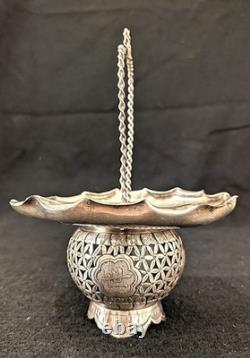 Vintage Wai Kee 90 Silver Chinese Sauce Dish
