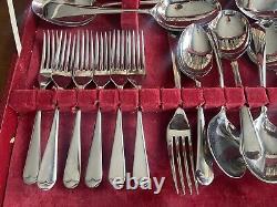 Vintage Webber and Hill, Stainless Chromium Plate, Sheffield Cutlery Set, in Box