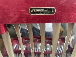 Vintage Webber and Hill, Stainless Chromium Plate, Sheffield Cutlery Set, in Box