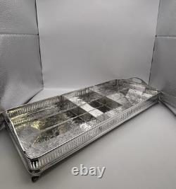 Vintage Wilcox Victorian Floral Engraved Narrow Silver Plated Trinket Dish