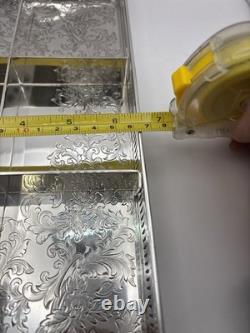 Vintage Wilcox Victorian Floral Engraved Narrow Silver Plated Trinket Dish