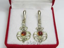 Vintage earrings USSR 925 standard, gold plated, star, jewelry insert, 4,26 g