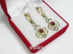 Vintage earrings USSR 925 standard, gold plated, star, jewelry insert, 4,26 g