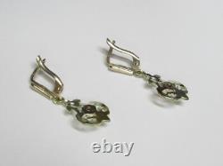 Vintage earrings USSR 925 standard, gold plated, star, jewelry insert, 4,26 g