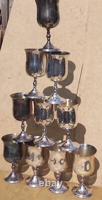 Vintage old Antique silver plated Goblet 6 pairs 5 (10) Decorative Display wedd