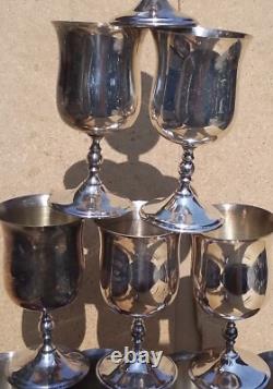 Vintage old Antique silver plated Goblet 6 pairs 5 (10) Decorative Display wedd