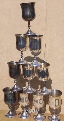 Vintage old Antique silver plated Goblet 6 pairs 5 (10) Decorative Display wedd