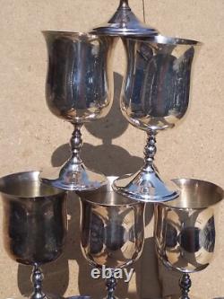 Vintage old Antique silver plated Goblet 6 pairs 5 (10) Decorative Display wedd