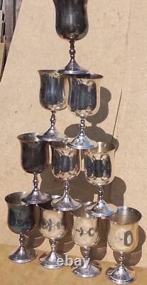 Vintage old Antique silver plated Goblet 6 pairs 5 (10) Decorative Display wedd