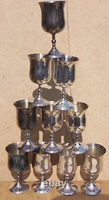 Vintage old Antique silver plated Goblet 6 pairs 5 (10) Decorative Display wedd