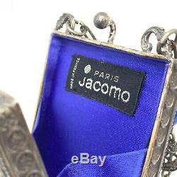 Vintage original Jacomo Paris purse silver plated lapis lazuli bag