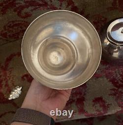 Vintage silver Plated Large Pear Shaped Lidded trinket Box/storage/Jewellery