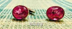 Vintage silver cufflinks in gold plated with corundum 875° with a star, USSR