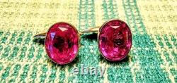 Vintage silver cufflinks in gold plated with corundum 875° with a star, USSR