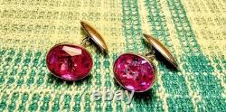 Vintage silver cufflinks in gold plated with corundum 875° with a star, USSR