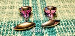 Vintage silver cufflinks in gold plated with corundum 875° with a star, USSR