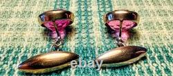 Vintage silver cufflinks in gold plated with corundum 875° with a star, USSR