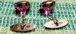 Vintage silver cufflinks in gold plated with corundum 875° with a star, USSR