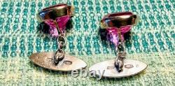 Vintage silver cufflinks in gold plated with corundum 875° with a star, USSR