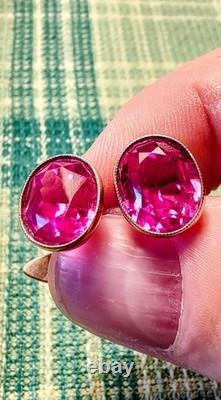 Vintage silver cufflinks in gold plated with corundum 875° with a star, USSR