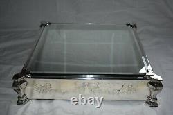 Vintage silver plated wedding cake stand case included and knife