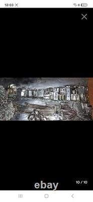 Vintage very HeavySOLID? Silver Plated ART landscape Sculpture Highly Detailed