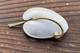Volmer Bahner Gold Plated Sterling Silver White Enamel Calla Lily Leaf Brooch