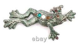 Vtg 1995 KE Sweet Romance Brooch Frog Prince Charming Whimsical Statement #908