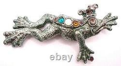 Vtg 1995 KE Sweet Romance Brooch Frog Prince Charming Whimsical Statement #908