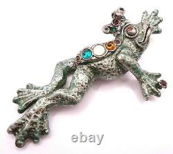 Vtg 1995 KE Sweet Romance Brooch Frog Prince Charming Whimsical Statement #908