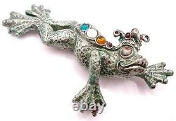 Vtg 1995 KE Sweet Romance Brooch Frog Prince Charming Whimsical Statement #908