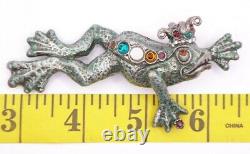 Vtg 1995 KE Sweet Romance Brooch Frog Prince Charming Whimsical Statement #908