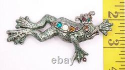 Vtg 1995 KE Sweet Romance Brooch Frog Prince Charming Whimsical Statement #908