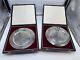 Vtg 70's Bonita Sterling Silver Mother's Day Plates Lot -2 Mexico Signed withBox