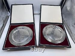 Vtg 70's Bonita Sterling Silver Mother's Day Plates Lot -2 Mexico Signed withBox