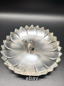 Vtg REED & BARTON Silver Plated Squirrel Ring Tray Dish L46