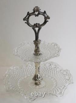 Vtg Rare 2 Tier Bell Mark Original Old Sheffield Dies 1785-1860 Serving Dish