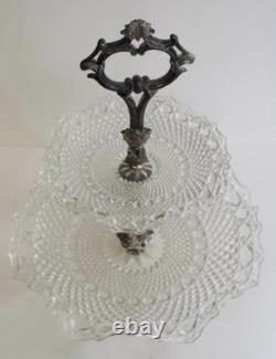 Vtg Rare 2 Tier Bell Mark Original Old Sheffield Dies 1785-1860 Serving Dish