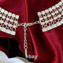 Vtg Runway Rare Napier Crystal Rhinestone Deco Silver Wide Collar Necklace Luxe