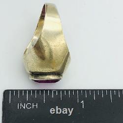 Vtg Russian Silver Ring Corund Size 8 Gold Plated 1960s USSR