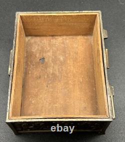Vtg Silver Plate Jewelry Casket Box Medieval Gothic Reliquary Trinket READ