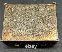 Vtg Silver Plate Jewelry Casket Box Medieval Gothic Reliquary Trinket READ