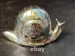 Vtg. Silver Plated Metal SNAIL Dining Table Figural with flip open compartment