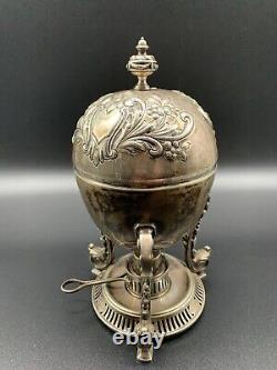 Vtg W. HUTTON & SONS Silver- Plated Ornate EGG WARMER/ CODDLER With Stand 9 B30