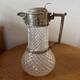 WH & SBP Crystal Glass Claret Jug Decanter cut glass body silver-plated Antique