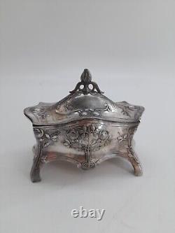 WMF Antique Silver Plated Art Nouveau Jewellery Box, WMF Hallmarked