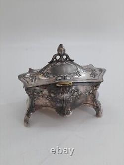 WMF Antique Silver Plated Art Nouveau Jewellery Box, WMF Hallmarked