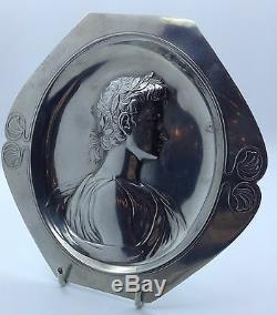 WMF Antique Wall plaque tray, Portrait of Ceasar. Art Nouveau, Jugedstil